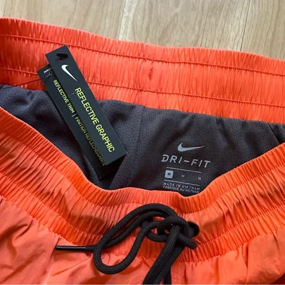 Men's Nike Nylon Running Pants M Orange Training Lined